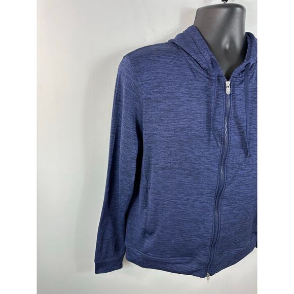 Peter Millar Maven Performance Full Zip Hoodie Textured Jersey Fleece Large W's - Picture 10 of 13